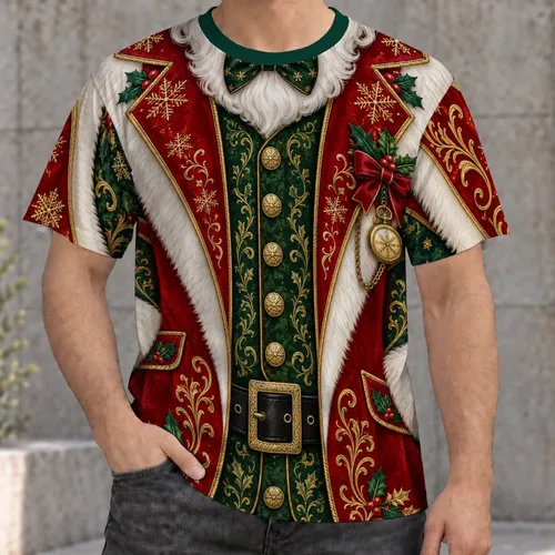 Santa Holiday Costume Look for Christmas Parties and Festive Winter Gatherings All-over Print Unisex T-shirt