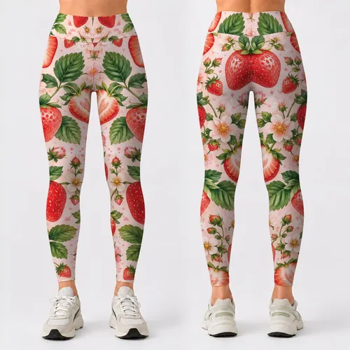 Strawberry Garden for Yoga, Pilates, and Weekend Outings for Her Leggings