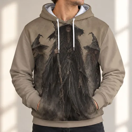 Three Witch Sisters for Halloween Nights and Autumn Costume Gatherings, Dark Folklore All-over Print Hoodie (Lightweight)