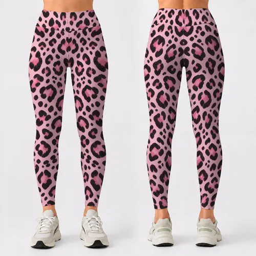 Soft Pink Leopard Spots for Yoga, Pilates, and Chic Everyday Active Style for Her Leggings