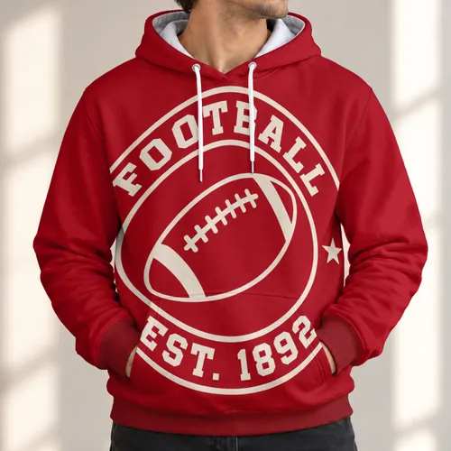 Vintage Football Emblem Apparel for Game Day, Tailgates and Casual Weekend Wear All-over Print Hoodie (Lightweight)