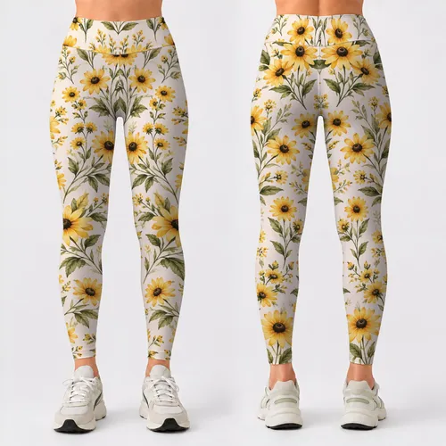 Golden Yellow Daisies for Yoga, Pilates, and Everyday Errands Leggings
