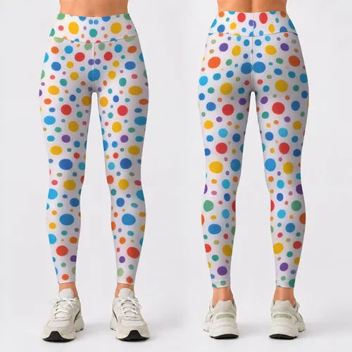 Rainbow Polka Dots For Yoga, Pilates And Everyday Activewear Style Leggings