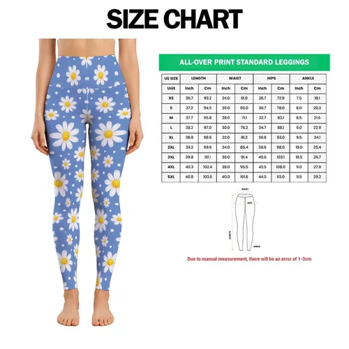 Periwinkle Daisy Blooms for Yoga Pilates and Sunny Casual Days for Women Leggings