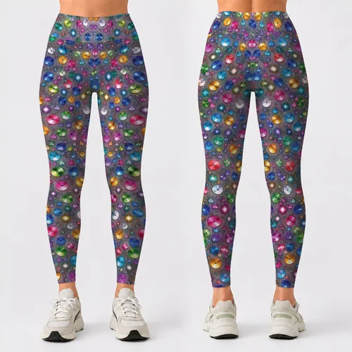 Multicolor Sequin-Inspired Dots for Yoga, Gym Sessions and Everyday Activewear Style Leggings