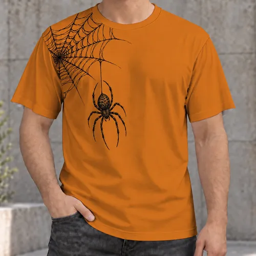 Spider Web and Black Spider Halloween Fall Party Style for Women All-over Print Unisex T-shirt