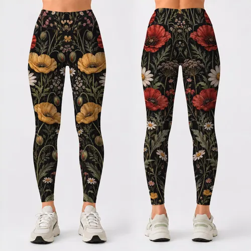 Vintage Meadow Wildflowers for Woodland Walks and Outdoor Escapes Leggings