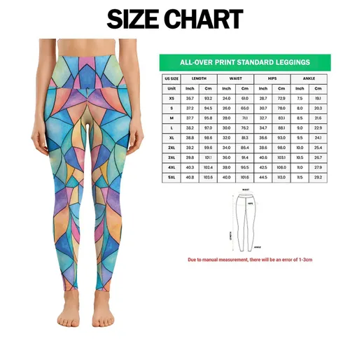Pastel Stained Glass Mosaic for Colorful Everyday Lounge and Weekend Style Leggings