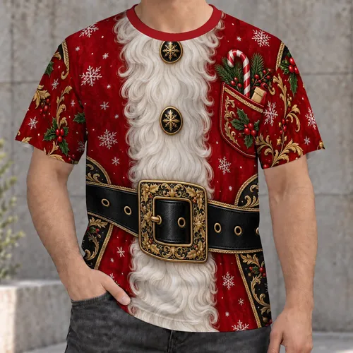 Santa Suit Snowflakes for Festive Christmas Parties and Cozy Holiday Gatherings for Men All-over Print Unisex T-shirt