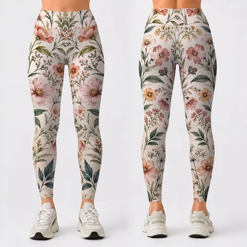 Ivory Wildflower Meadow for Fresh Spring Days and Relaxed Garden Weekends Leggings