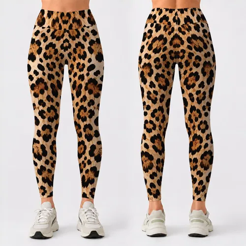Golden Tan and Black Leopard Spots for Chic Everyday Style, Travel, and Weekend Wear Leggings