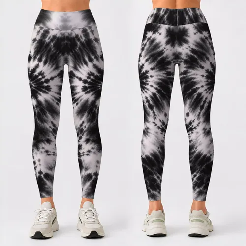 Black And White Tie Dye Swirls For Everyday Streetwear And Relaxed Weekend Outings Leggings