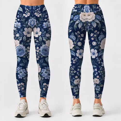 Ivory Wildflower Garden for Relaxed Everyday Style and Elegant Weekend Outings Leggings