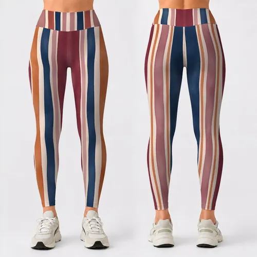 Colorful Vertical Stripes for Breezy Beach Days and Relaxed Summer Weekend Outings Leggings