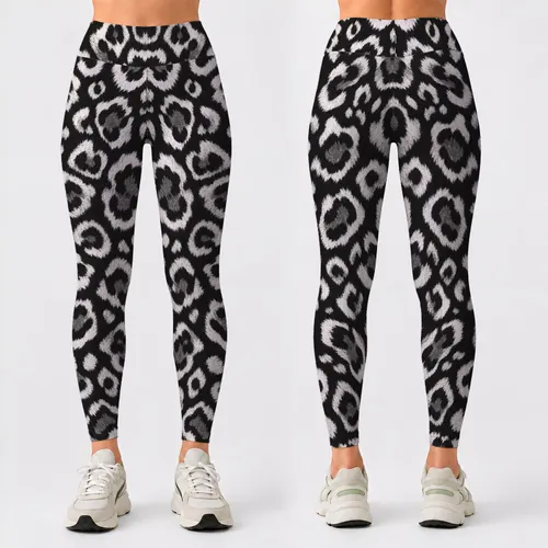 Black And White Leopard Spots For Chic Everyday Summer Style Leggings