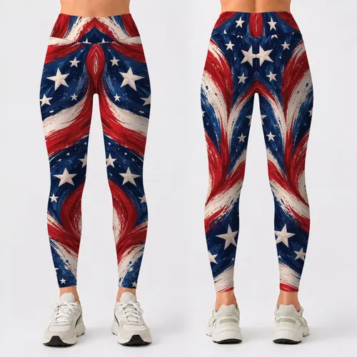 American Flag Stars And Stripes For Fourth Of July Celebrations And Summer Weekends Leggings