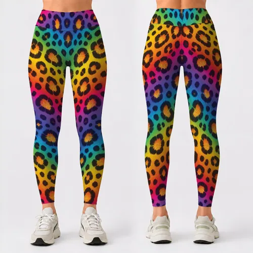 Rainbow Leopard Spots for Bold Everyday Style and Colorful Casual Wear Leggings