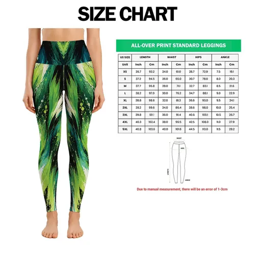 Lime Green Brushstroke Energy for Beach Days and Everyday Casual Style Leggings