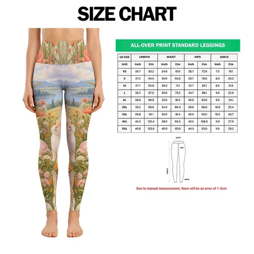 Easter Bunny in Spring Wildflowers and Pastel Skies for Festive Seasonal Celebrations Leggings