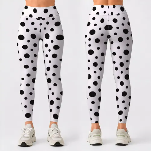 Classic Black Polka Dots for Pilates, Workouts, and Everyday Casual Style Leggings