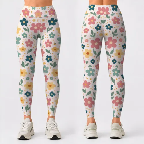 Pastel Ditsy Flowers for Yoga, Pilates and Everyday Outings Leggings