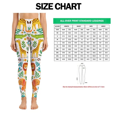 Colorful Jungle Animals for Yoga, Pilates and Everyday Adventures for Active Women Leggings