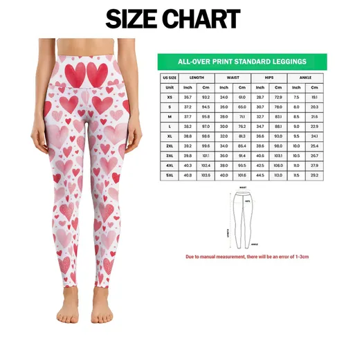 Romantic Pink Hearts for Yoga, Pilates, and Chic Everyday Studio-to-Street Style Leggings