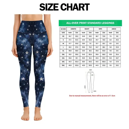 Silver Stars on Midnight Sky for Yoga, Pilates and Everyday Wear for Women Leggings