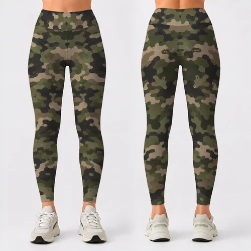 Olive Woodland Camo for Yoga, Pilates, Commuting, and Everyday Outdoor Style Leggings