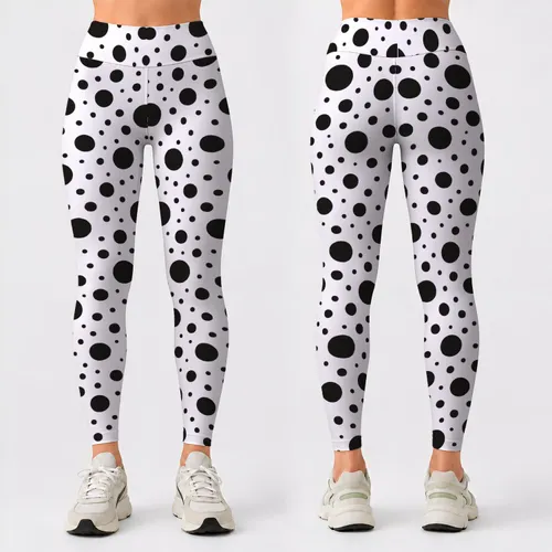 Black And White Polka Dots For Yoga, Pilates And Everyday Style Leggings