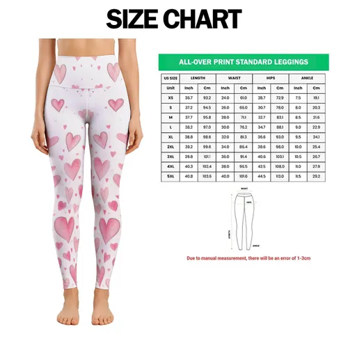 Blush Pink Hearts for Yoga, Running, Fitness, and Everyday Wellness for Active Women Leggings