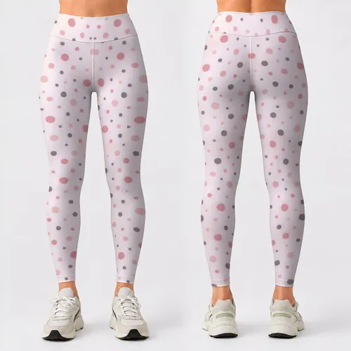 Blush Pink Polka Dots for Yoga, Pilates and Everyday Activewear Style Leggings