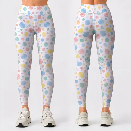 Pastel Confetti Speckles For Cheerful Studio Workouts And Everyday Activewear Style Leggings