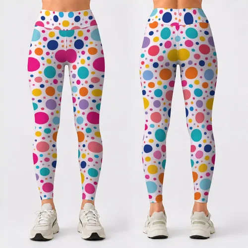 Colorful Confetti Polka Dots for Yoga, Pilates and Bright Everyday Activewear Style Leggings
