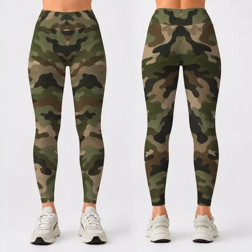 Olive Woodland Camo For Yoga, Pilates And Everyday Activewear Leggings
