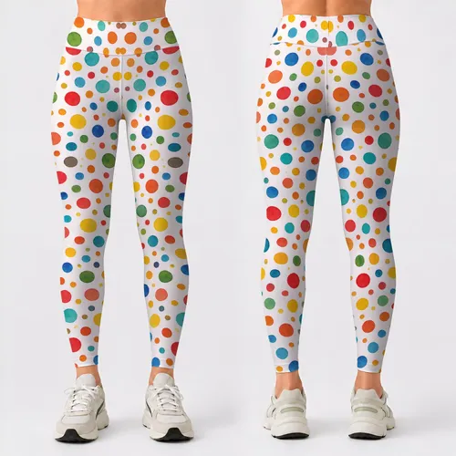 Colorful Rainbow Polka Dots For Yoga, Fitness And Everyday Activewear Leggings