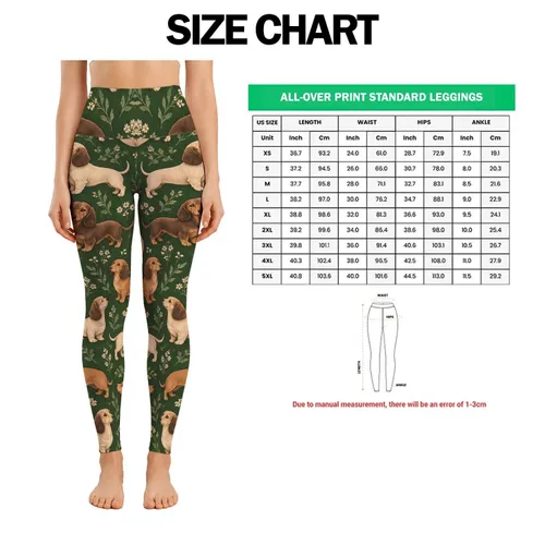 Whimsical Dachshund Dogs for Yoga, Pilates, Travel And Everyday Adventures Leggings