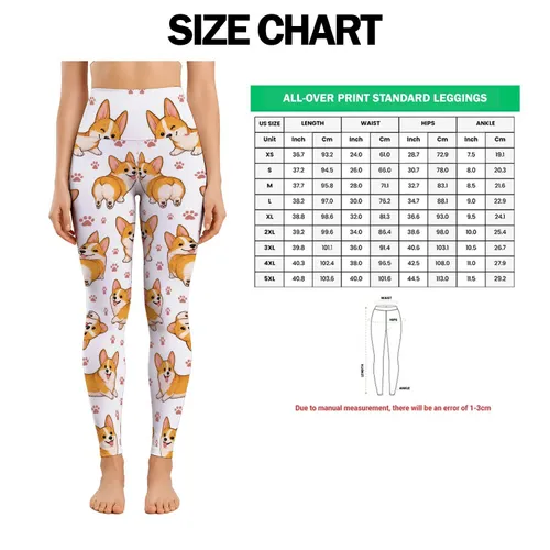 Playful Orange Corgis And Paw Prints For Cozy Everyday Activewear Leggings