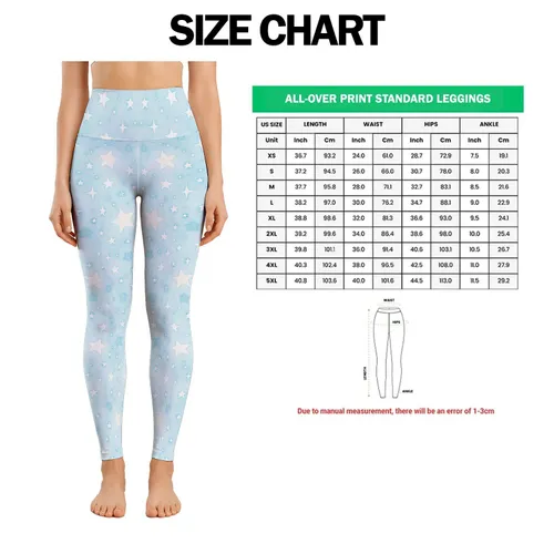 Aqua And White Starry Sky Motif For Everyday Fitness And Relaxed Casual Wear For Women Leggings