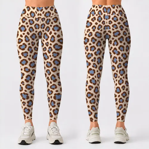 Cream And Cocoa Leopard Spots For Everyday Fitness, Studio Sessions And Weekend Style Leggings
