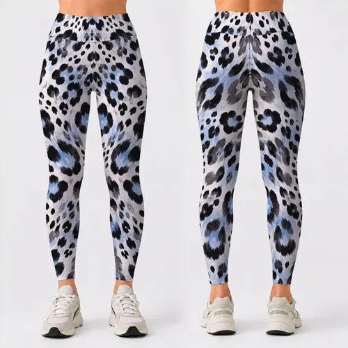 Cool-Toned Leopard Spots for Studio Yoga, Running, and Everyday Activewear Style Leggings
