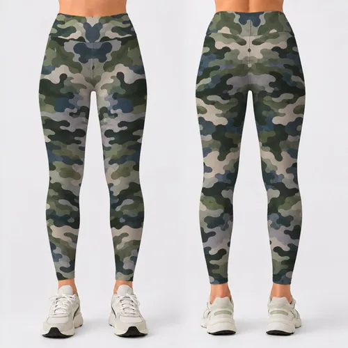 Sage Green Woodland Camo for Yoga, Pilates, and Everyday Activewear Leggings