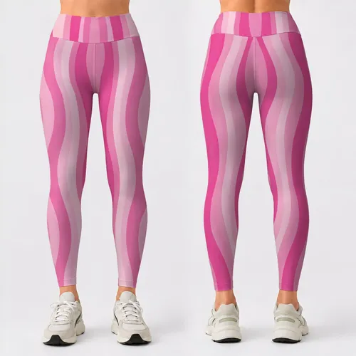 Pink Vertical Stripes for Yoga, Pilates, and Everyday Studio-to-Street Style Leggings