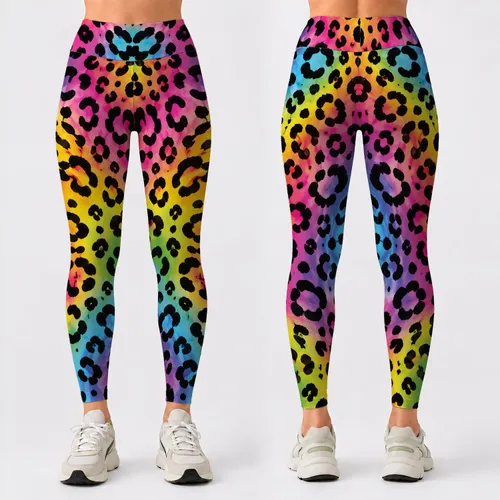 Rainbow Leopard Spots For Yoga, Pilates And Colorful Everyday Adventures Leggings