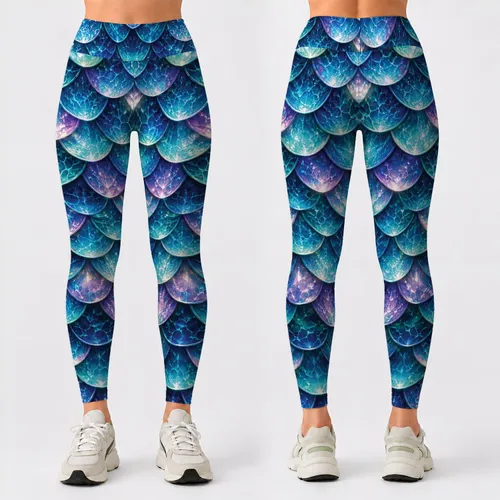Teal Mermaid Scales for Coastal Escapes and Everyday Ocean-Inspired Style for Women Leggings