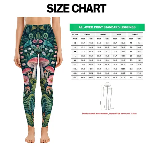 Mushroom Forest Fungi and Ferns for Whimsical Outdoor Adventures Leggings