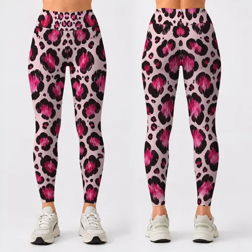 Pink Leopard Spots for Bold Studio Workouts and Everyday Athleisure Style for Women Leggings