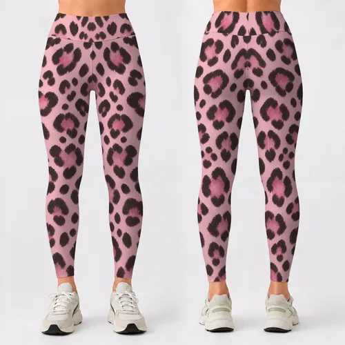 Dusty Rose Leopard Spots for Studio Yoga and Everyday Activewear Leggings