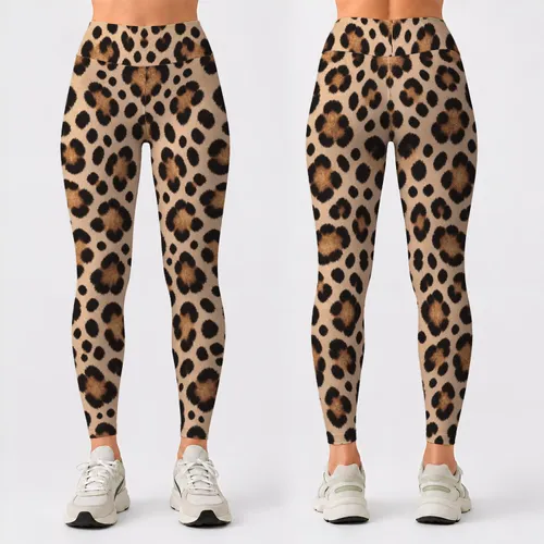 Tan And Black Leopard Spots For Gym Training, Running, And Weekend Athleisure Women Leggings