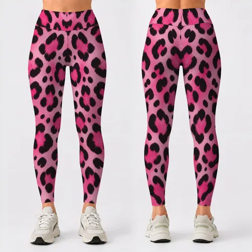 Pink Leopard Spots for Yoga, Running, and Weekend Training for Active Women Daily Leggings